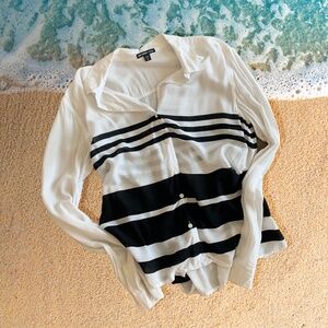JAMES PERSE Viscose shirts Black/white stripe
